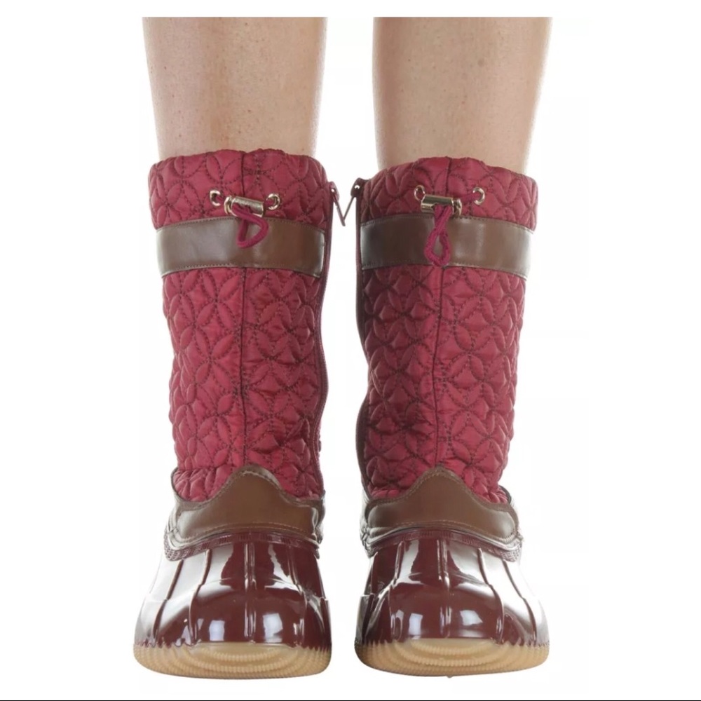 Wine Quilted Colored Rain 🌧 and Snow ❄️ Boots - Picture 2 of 7